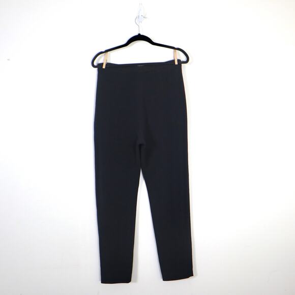 Brandon Maxwell Size 10 Crepe Cigarette Pants Side Zip Black High Rise - Picture 7 of 12